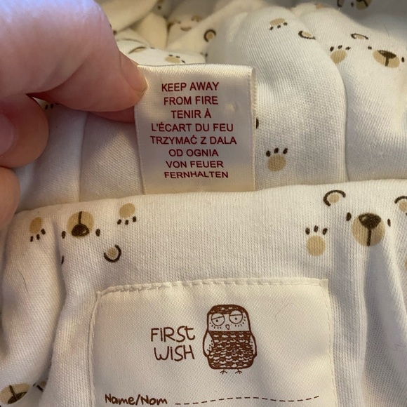 Cozy Brown and White Plush Footie with Hood - Picture 4 of 6